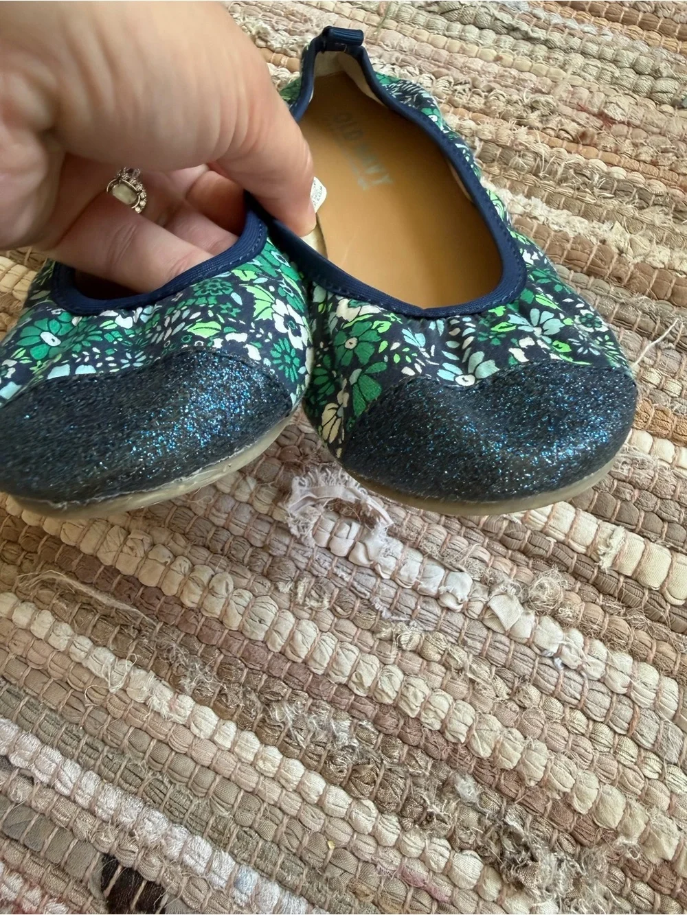 Old Navy Floral Ballet Flats, girls 12